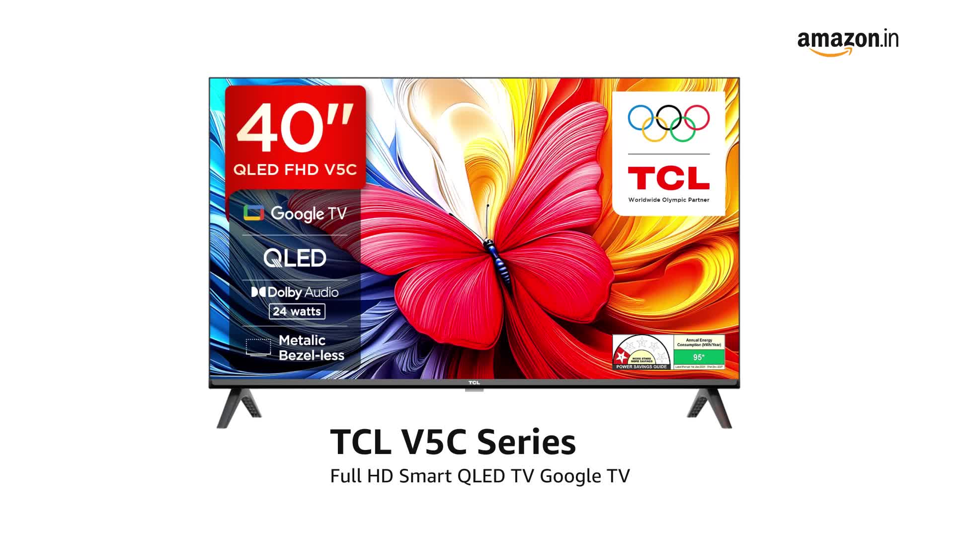 TCL 101 cms (40 inches) V5C Series Full HD Smart QLED TV Google TV